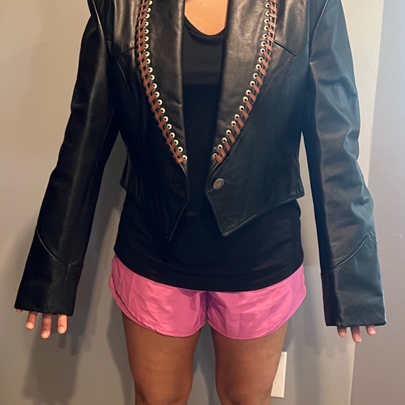 Black western leather jacket - Picture 6 of 7